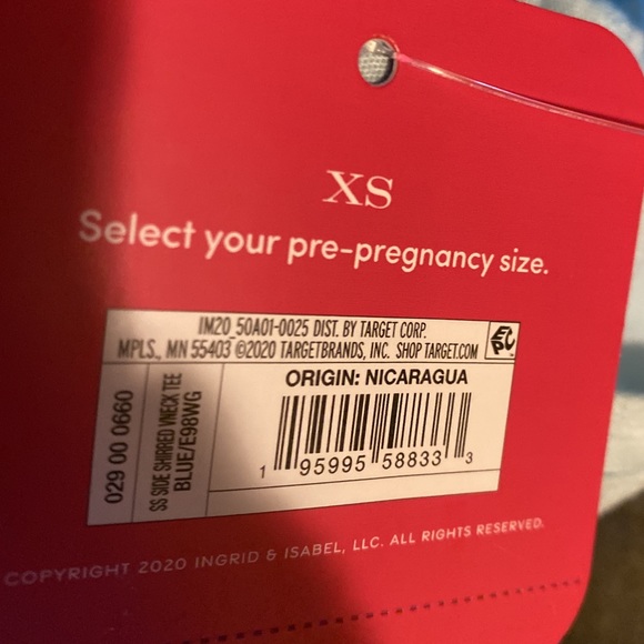 New Isabel maternity v neck short sleeve t- shirt shirred side size XS - Picture 7 of 9